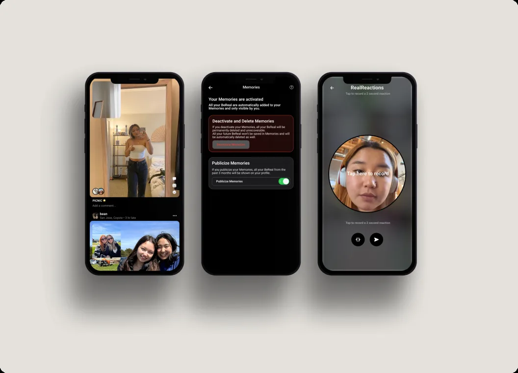BeReal app screens
